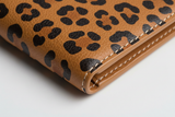 Premium Leather Wallet in Animal print, pebbled leather macro close-up