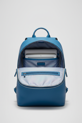 Urban Luxe Women's Backpack in Ocean Pearl Blue Smooth Italian Leather – Interior View