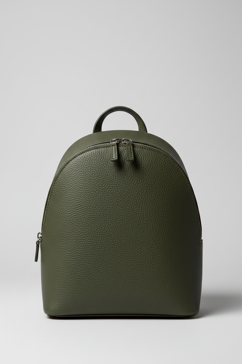 Metropolitan Fashion Backpack in Everwood Sage Green Handcrafted Grain Leather – Front View