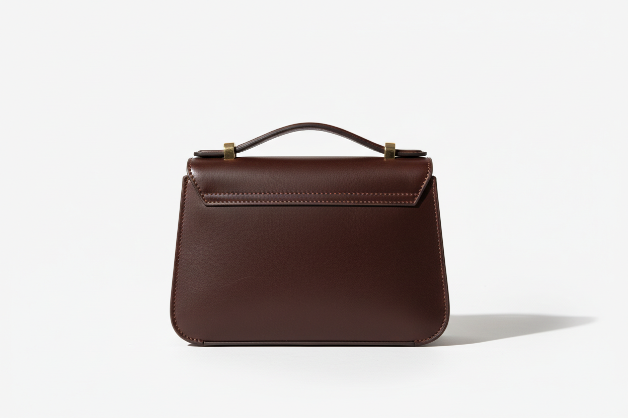 Vintage Mini Flap Bag in Espresso Mocha, back view