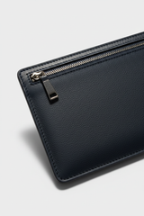 Executive iPad Pochette in Harbor Navy Blue Premium Matte Leather – Leather & Zipper Detail