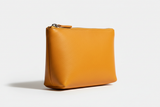 Premium Leather Utility Pouch in Yellow, side angle view