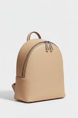 Elegant Everyday Women's Backpack in Champagne Drift Cream Refined Crossgrain Leather – Front View