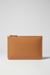 Metropolitan Slim iPad Bag in Desert Sandstone Tan Fine Calfskin Leather – Front View