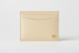 Executive Mini Porte-Cartes in Cream Drift Sand, leather and hardware close-up