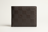 Premium Leather Wallet in Checkered, front view