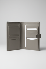 Elite Leather Document Holder in Polar Ash Grey Structured Office Leather – Interior View