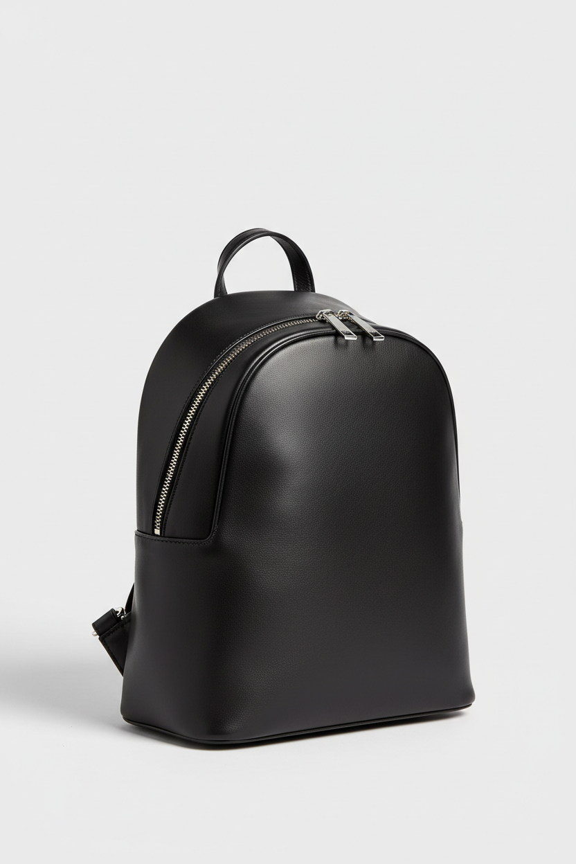 Urban Luxe Women's Backpack in Midnight Rose Black Soft Luxe Leather – Front View