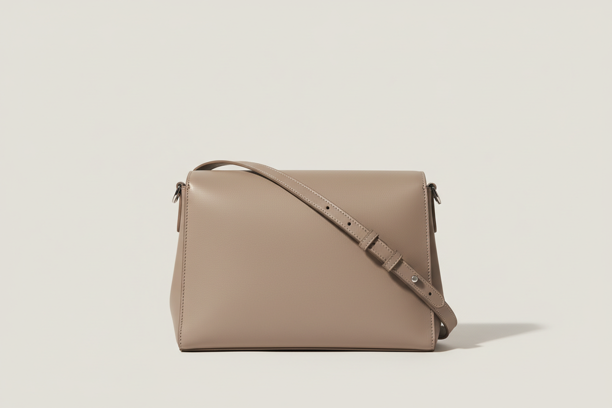 Soft Matte Shoulder Bag in Soft Stone, front view
