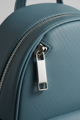 Elegant Everyday Women's Backpack in Arctic Lagoon Blue Structured Luxe Leather – Leather & Zipper Detail