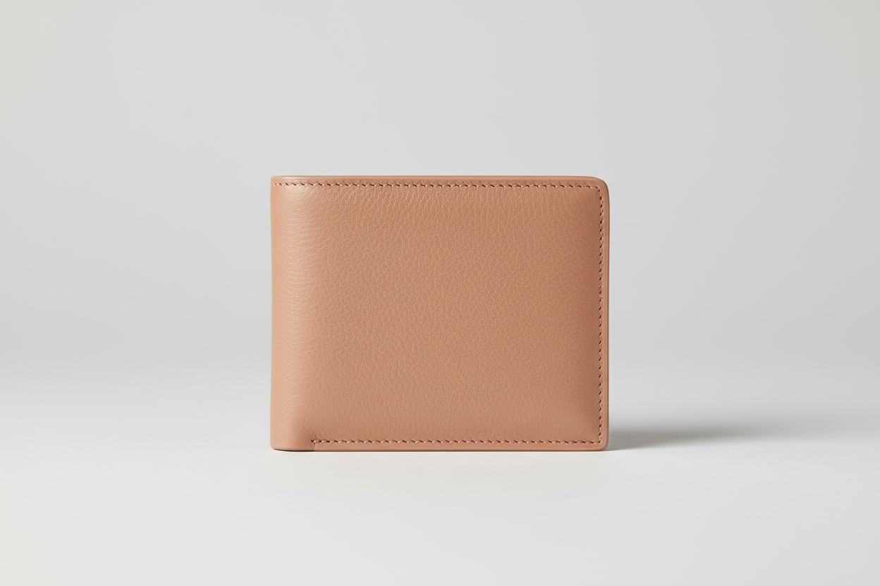 Executive Compact Wallet in Rose Gold, front view
