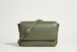 Soft Matte Shoulder Bag in Olive Sage, front view