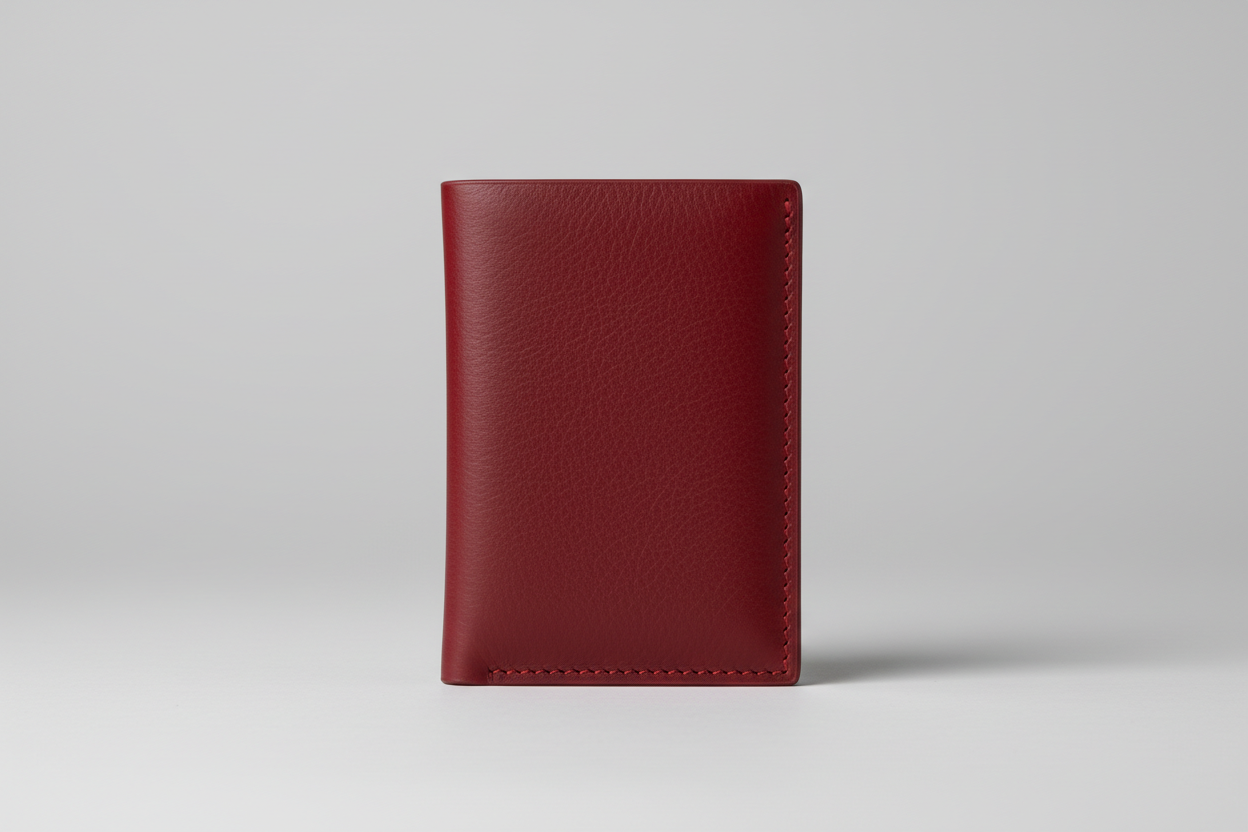 Minimal Card Wallet in Red, front view