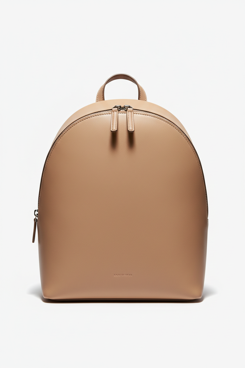 Contemporary City Backpack in Soft Almond Beige, front view