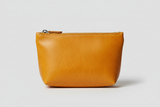 Premium Leather Utility Pouch in Yellow, front view