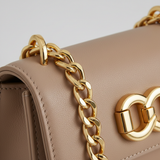 Chain Strap Mini Bag in Desert Champagne Nude – Chain & Hardware Detail