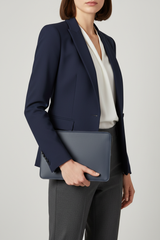 Executive iPad Pochette in Harbor Navy Blue Premium Matte Leather – Professional Model