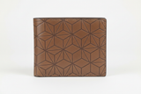 Executive Compact Wallet in Geometric, Italian leather macro close-up