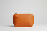 Premium Leather Utility Pouch in Orange, front view