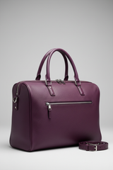 Urban Voyage Weekender in Purple Luxe Pebbled Leather — front view