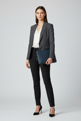 Premium Zip Work Portfolio in Ocean Ink Blue Soft-Touch Premium Leather – Professional Model