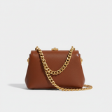 Chain Strap Mini Bag in Burnt Walnut Brown – Front View