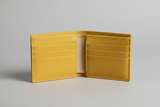 Minimal Card Wallet in Yellow, open interior with card slots
