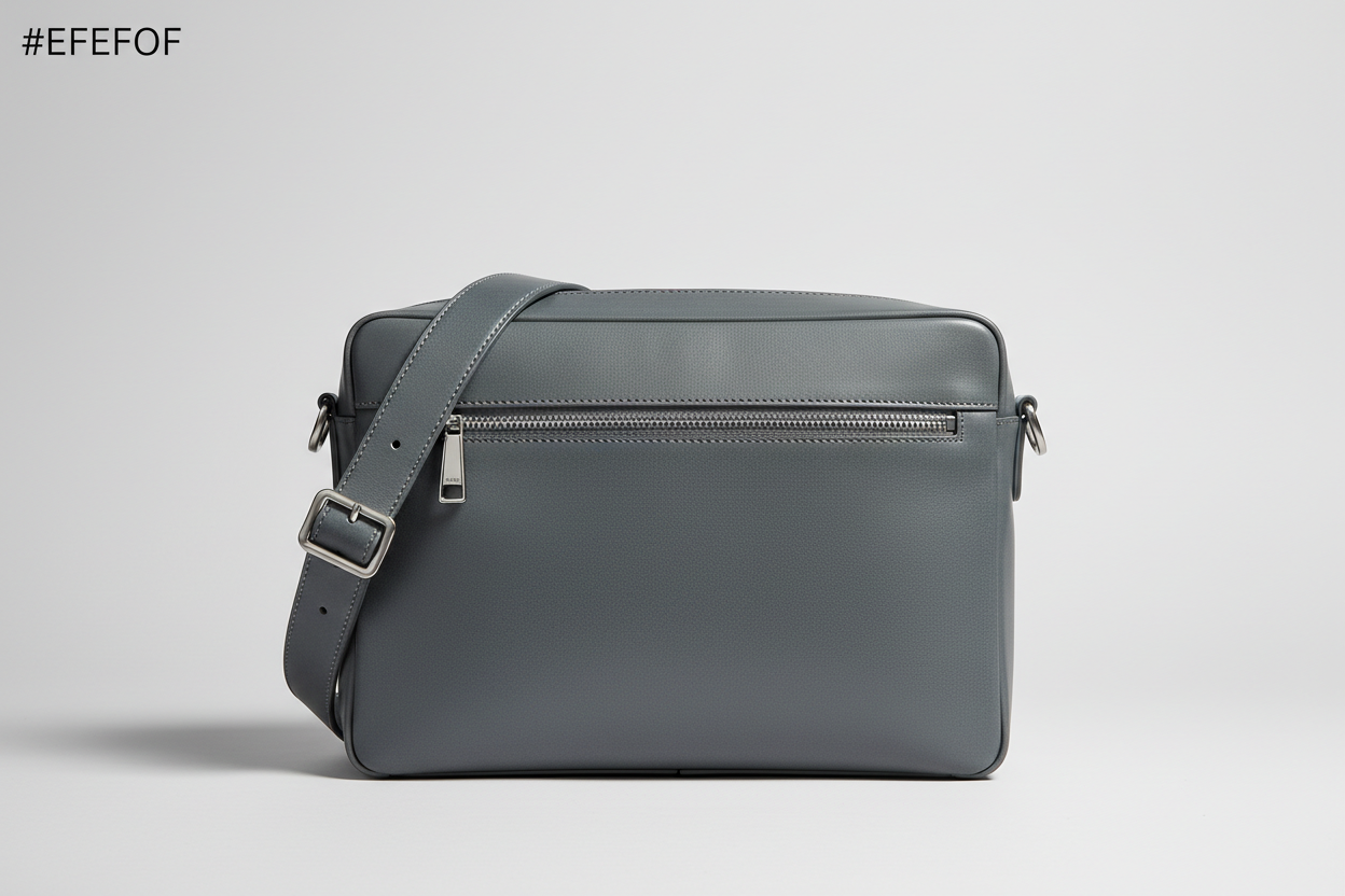 Modern Laptop Messenger Bag in Steel Horizon Grey – Front View