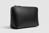 Minimal Luxury Pouch in Black, side angle view