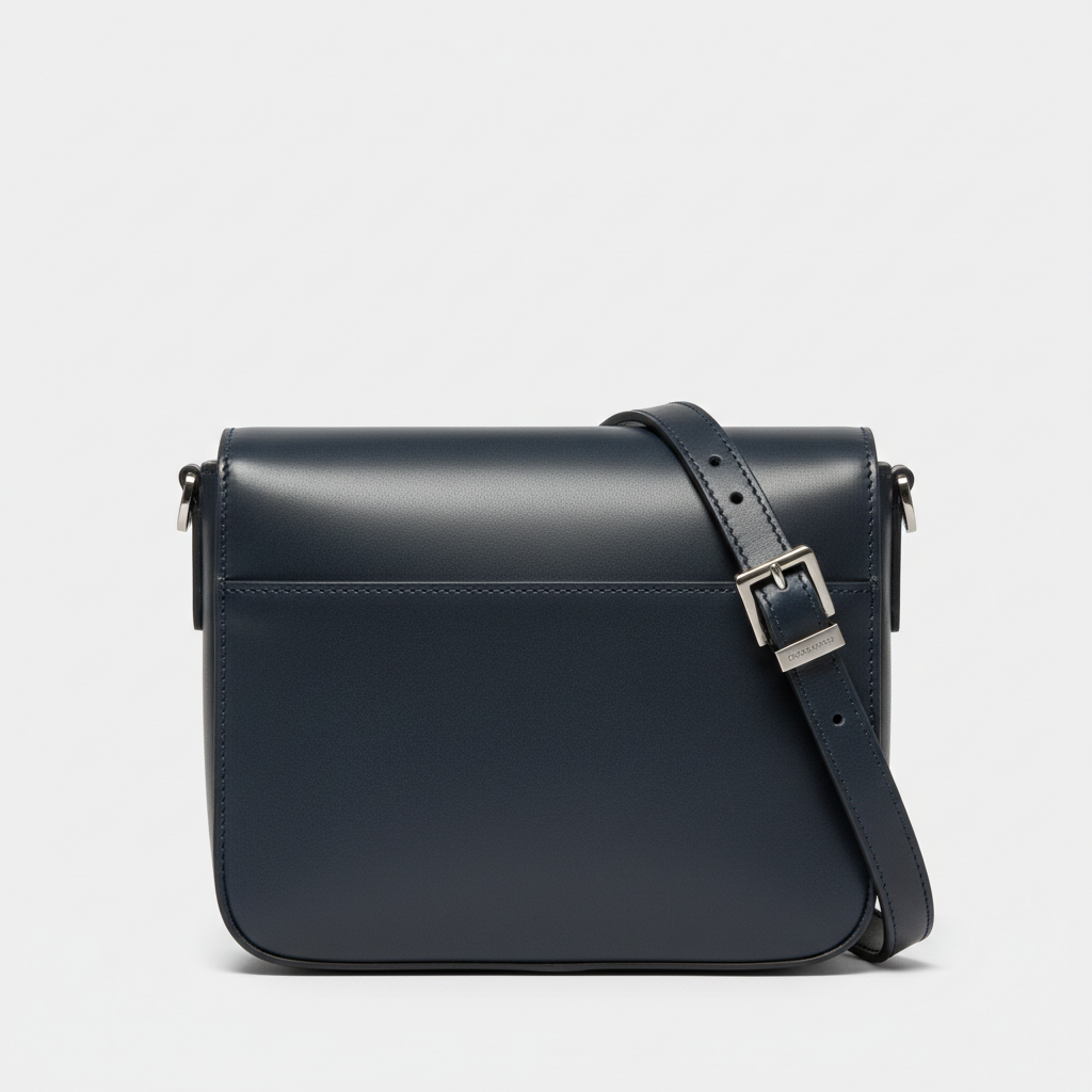 Urban Professional Crossbody Bag in Storm Navy Slate Refined Napa Leather – Front View