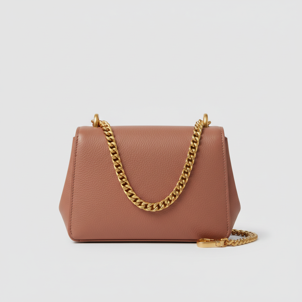 Chain Strap Mini Bag in Dust Rosewood Clay – Front View