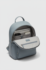 Metropolitan Fashion Backpack in Baltic Mist Blue Soft Touch Leather – Interior View