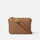 Urban Professional Crossbody Bag in Dustwood Taupe Structured Saffiano Leather – Front View