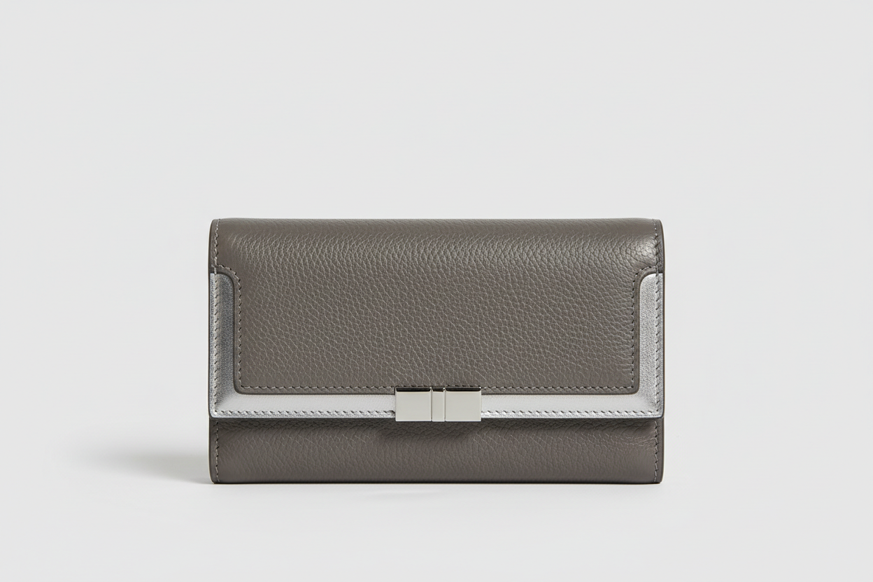 Urban Everyday Wallet in Gray and Silver, front view