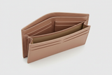 Executive Compact Wallet in Rose Gold, open interior view