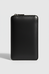 Executive iPad Pochette in Midnight Carbon Black Smooth Executive Leather – Leather & Zipper Detail