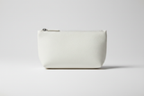 Minimal Luxury Pouch in White, front view