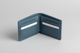 Executive Mini Porte-Cartes in Steel Harbor Glacier, open interior with card slots