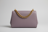 Elegant Chain Shoulder Bag in Dusty Lavender, front view