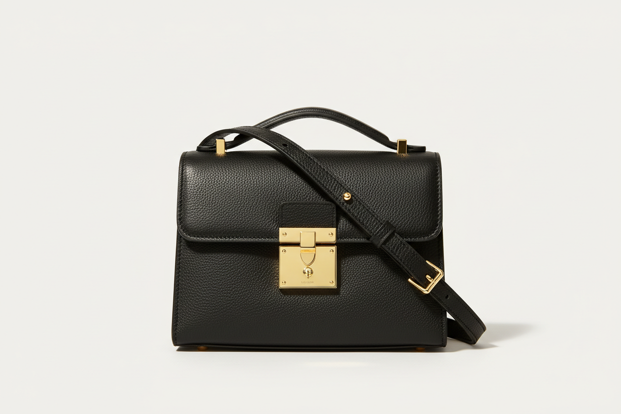 Classic City Shoulder Bag in Matte Black, front view