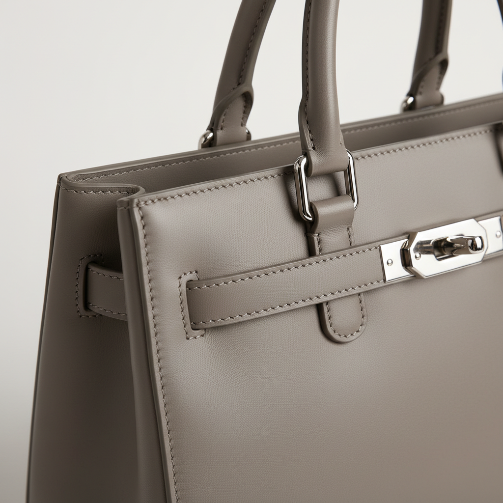 Moonrock Ash Grey – Leather/Hardware Close-up